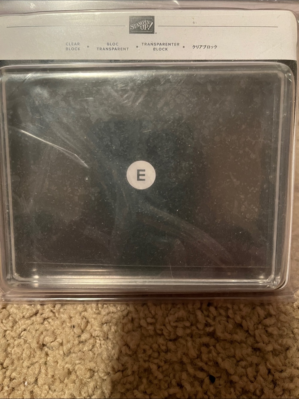 Stampin' Up! Clear Acrylic Block with Black Backing